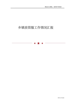 乡镇放管服工作情况汇报