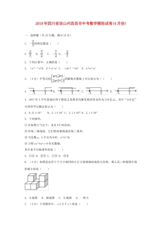 四川省凉山州西昌市中考数学模拟卷试卷