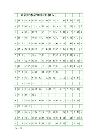 乡镇村委会领导述职报告精品工作报告