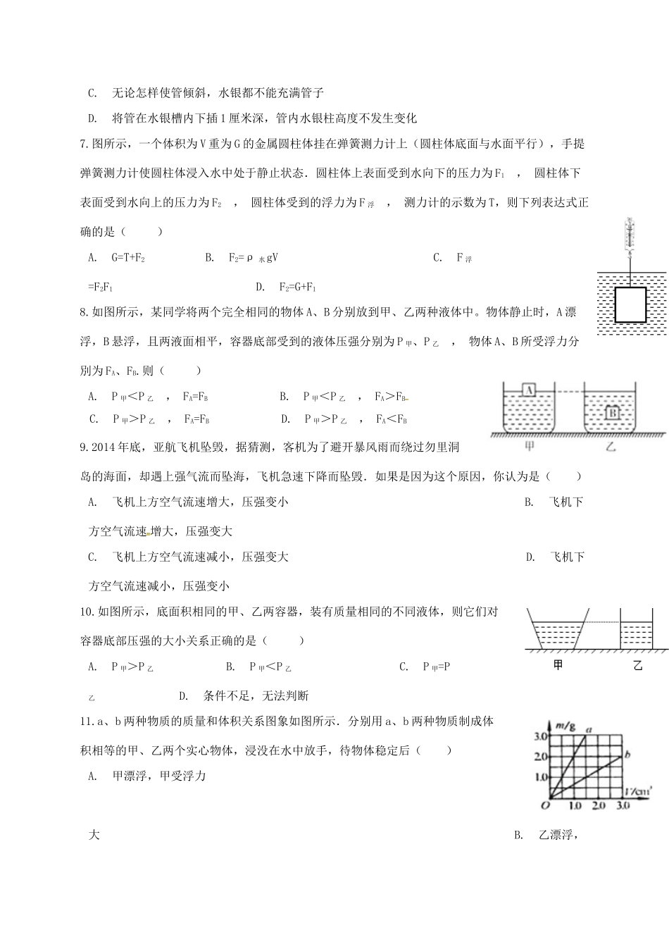 山东省临沭县 八年级物理下学期校际联考试卷 新人教版试卷_第2页