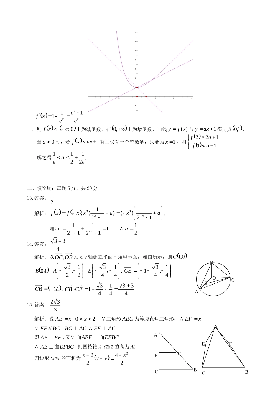 山东省济南市章丘区高三数学下学期第一次适应性考试试卷 文答案 山东省济南市章丘区高三数学下学期第一次适应性考试试卷 文(pdf) 山东省济南市章丘区高三数学下学期第一次适应性考试试卷 文(pdf)_第3页