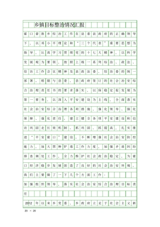 乡镇目标整治情况汇报精品工作报告