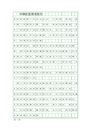乡镇纪监情况报告精品工作报告