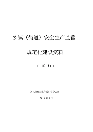 乡镇街道安全生产监管规范化建设资料