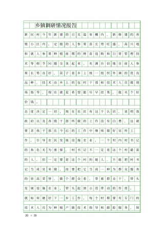 乡镇调研情况报告精品工作报告