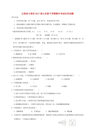 九年级化学下学期期中试卷(含解析)试卷(00002)