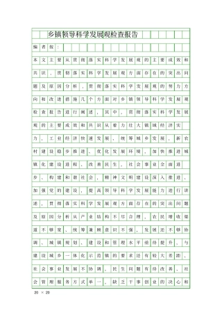 乡镇领导科学发展观检查报告精品工作报告