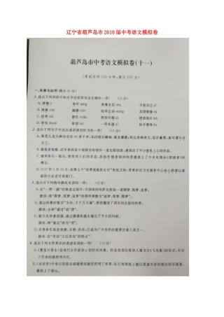 中考语文模拟卷(十一)试卷