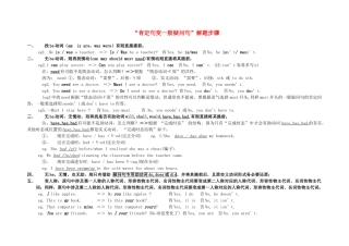 中考英语 肯定句变一般疑问句 万能解题步骤、技巧和典例精析试卷