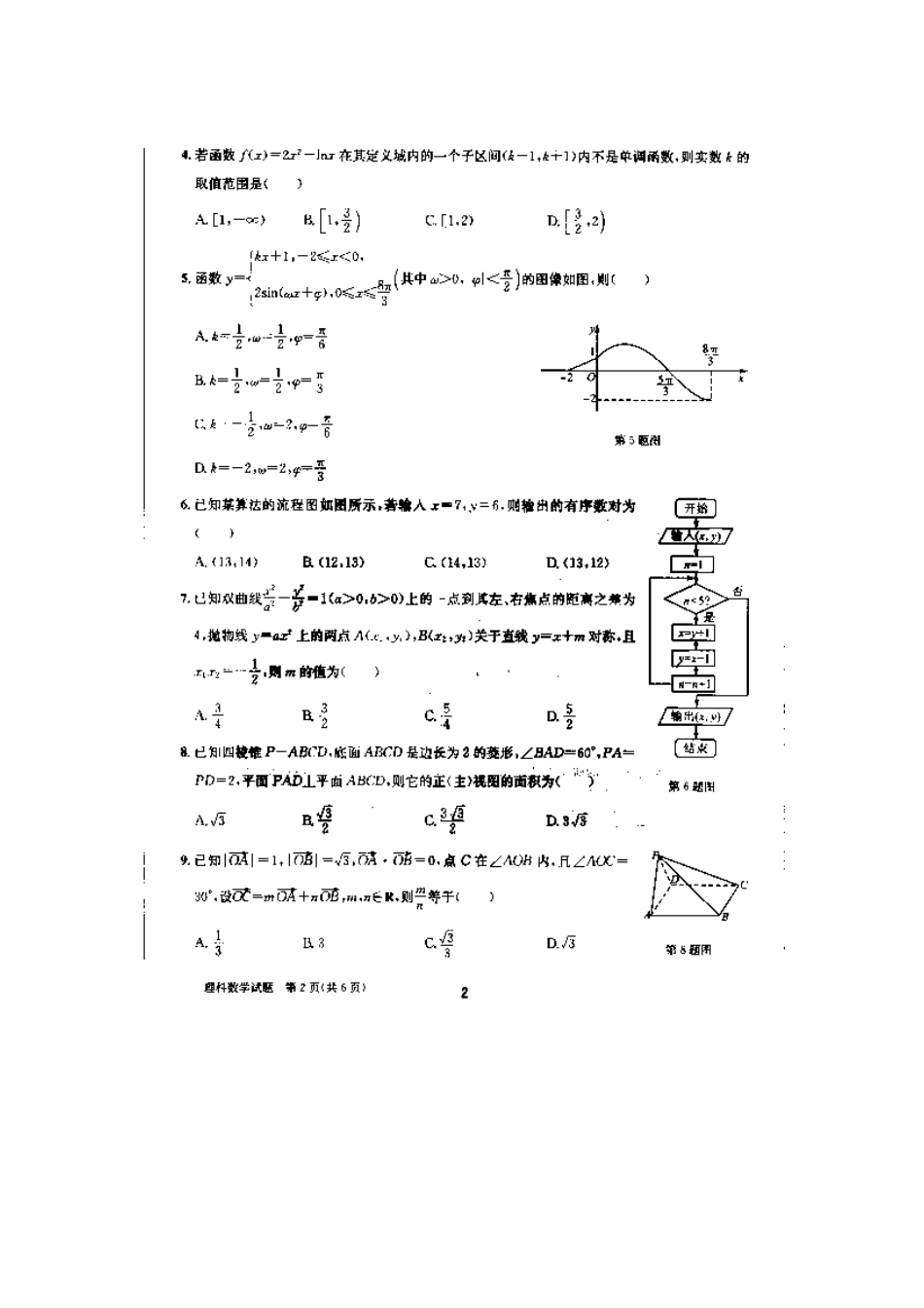安徽省合肥市合肥八中冲刺高考数学试卷 理(最后一卷,扫描版)试卷_第2页