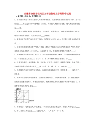 安徽省合肥市包河区九年级物理上学期期中试卷试卷