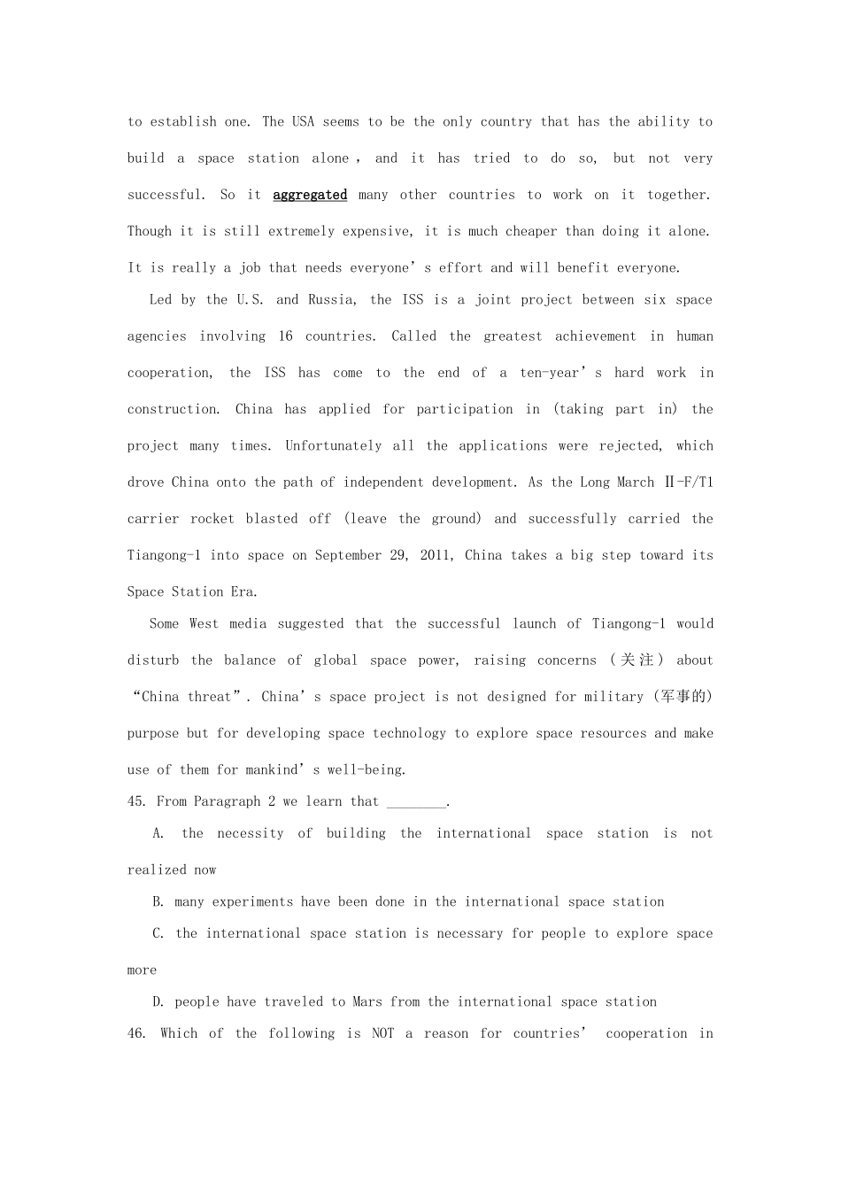 四川省仁寿县城北教学点高三英语阅读理解限时训练(44)试卷_第3页