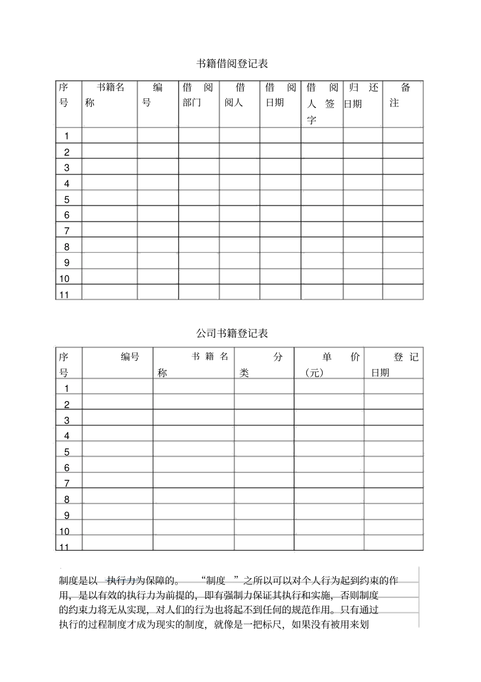 书籍借阅登记表_第1页