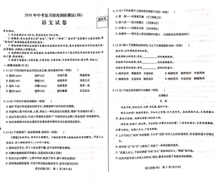 中考语文四模试卷(pdf)试卷