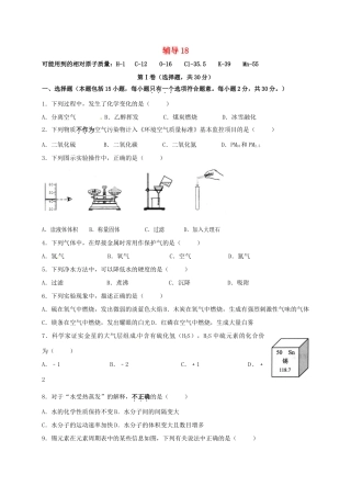 九年级化学上学期辅导试卷18 新人教版试卷