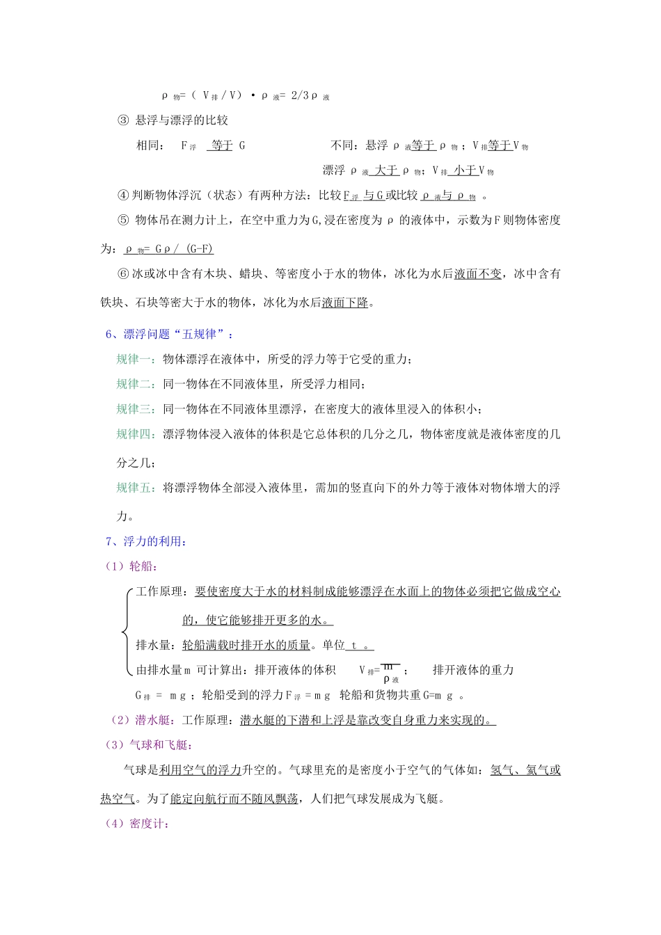 九年级物理 浮力及浮力的应用测试卷 人教新课标版试卷_第2页