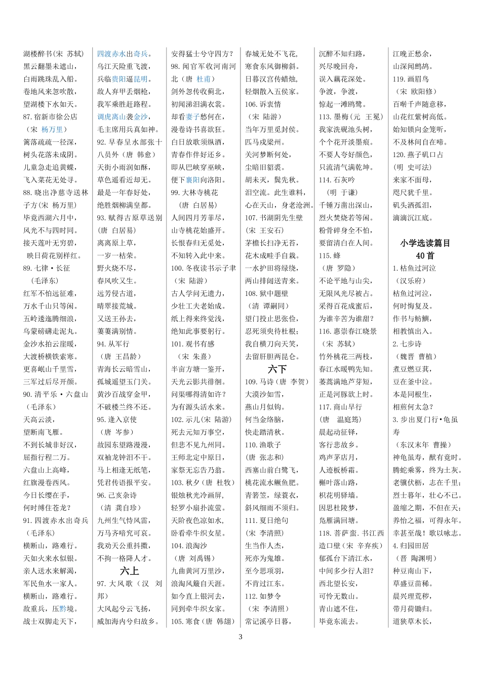 2015.3小学生必背古诗_第3页