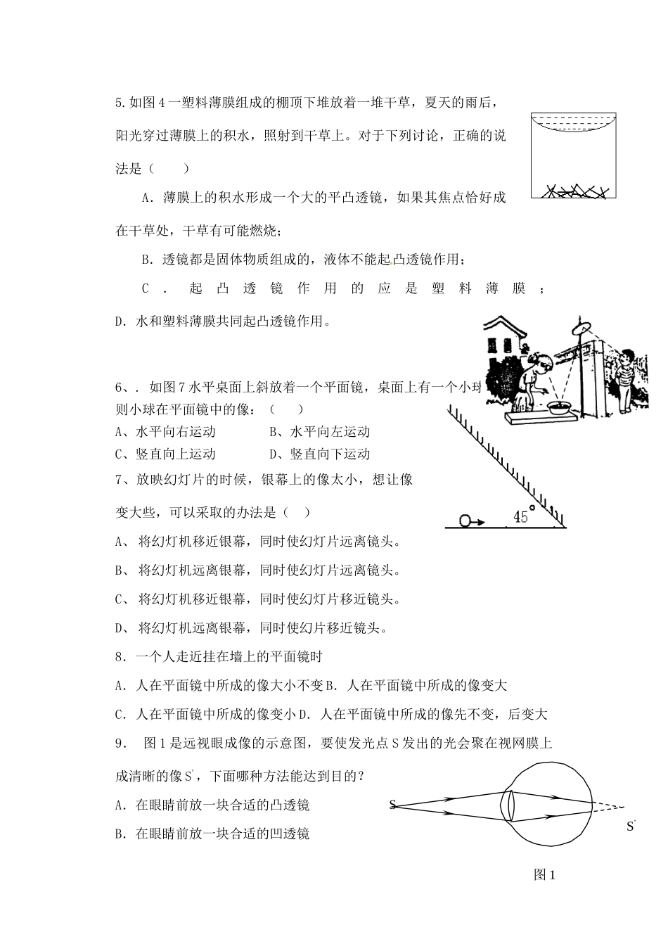 九年级物理 光现象总复习 新人教版试卷_第2页