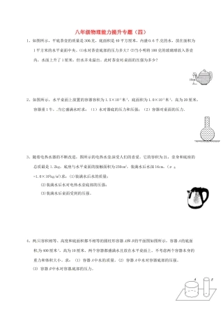 四川省南江县 八年级物理下学期能力提升专项训练(四)(新版)新人教版试卷