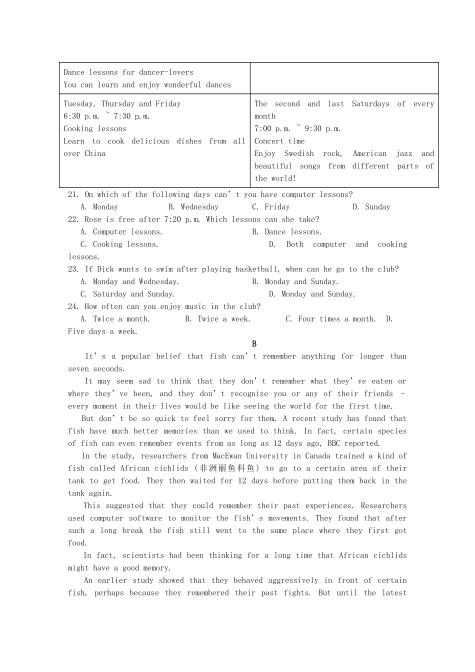 四川省威远中学2020届高三英语上学期第一次月考试卷_第3页