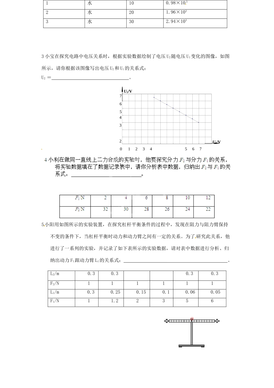 中考物理专题复习 实验结论的考察试卷_第2页