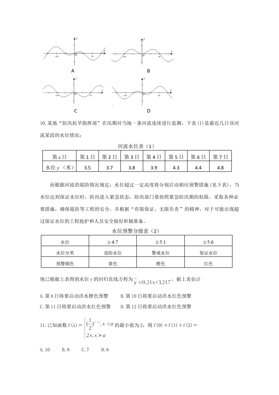 安徽省六校教育研究会高三数学第一次素质测试试卷 文试卷_第3页