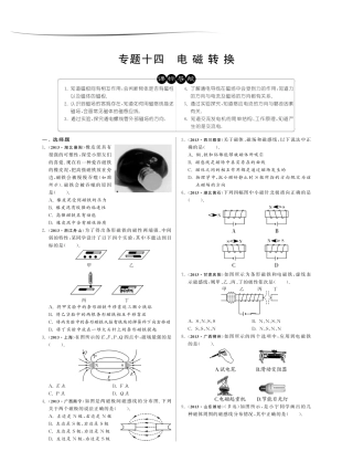 中考物理分类精粹 专题十四 电磁转换(课标导航真题演练)(pdf)试卷