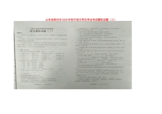 初中语文学生学业考试模拟试题(三)(扫描版) 试题