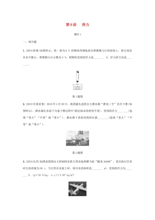 中考物理一轮复习 基础考点一遍过 第9讲 浮力分层训练试卷