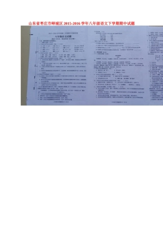 山东省枣庄市峄城区 八年级语文下学期期中试卷北师大版试卷