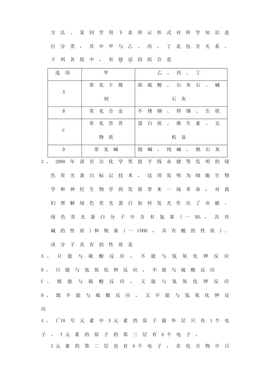 化学 天原杯 素质和实验能力竞赛复赛试卷 试题_第2页