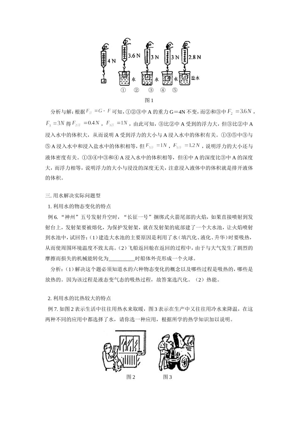 初中物理 用水 的物理试题_第3页