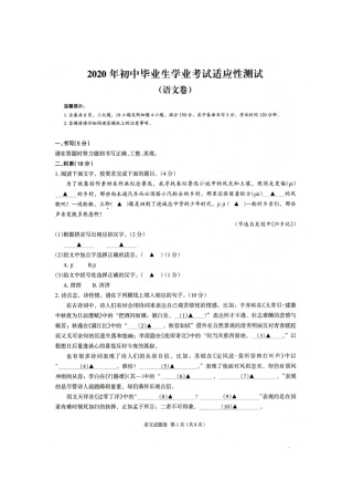 中考语文适应性测试试卷试卷