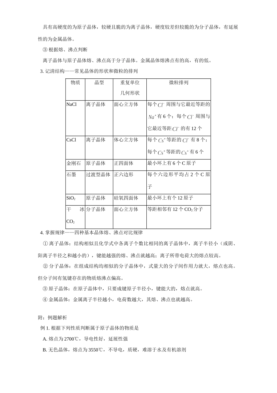 学好晶体四步曲 学法指导 不分版本试卷_第2页