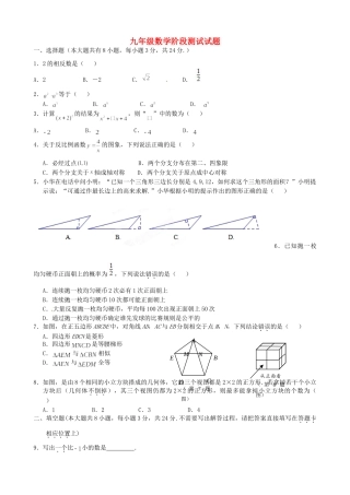 九年级数学下学期阶段性检测试卷 新人教版试卷