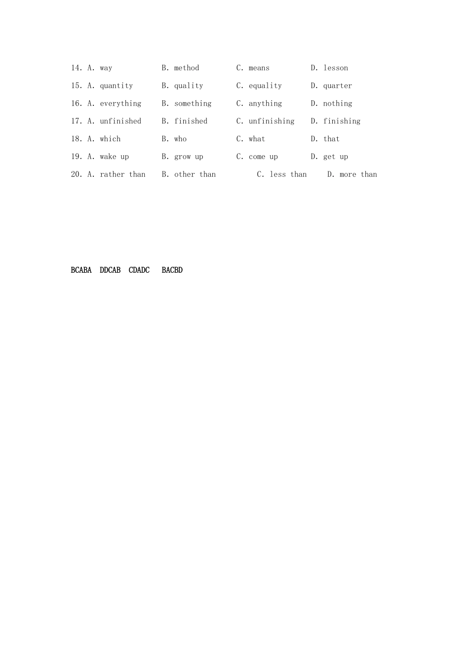 四川省高三英语二轮复习 专题训练 完形填空(15)试卷_第3页