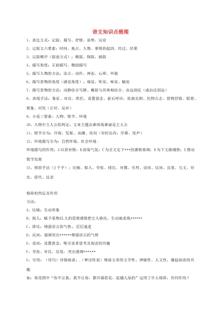 初中语文知识点梳理(无答案) 试题