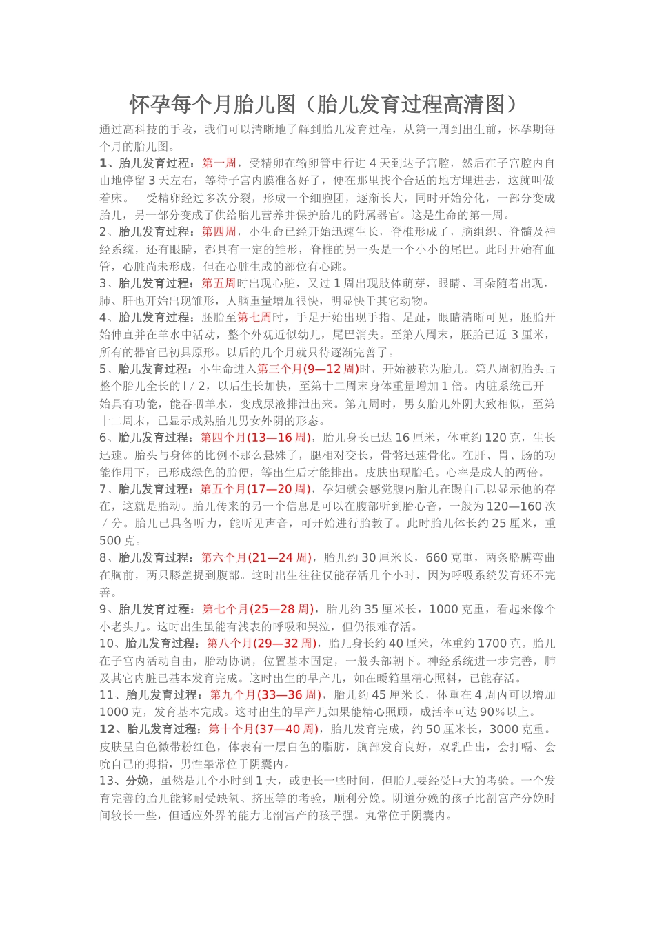 怀孕每个月胎儿图_第1页