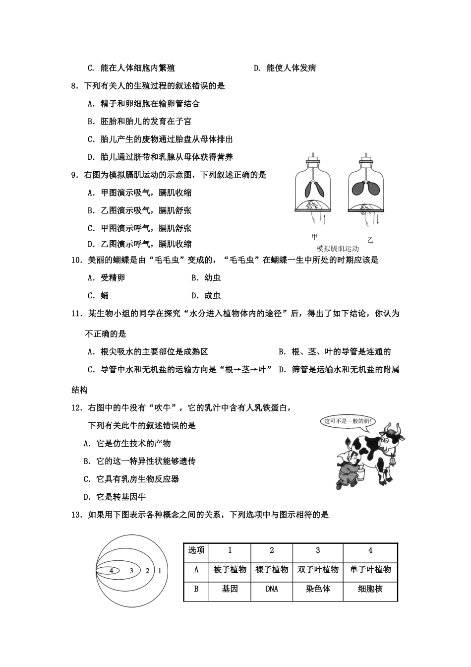 山东省德城区中考真题生物试卷_第2页