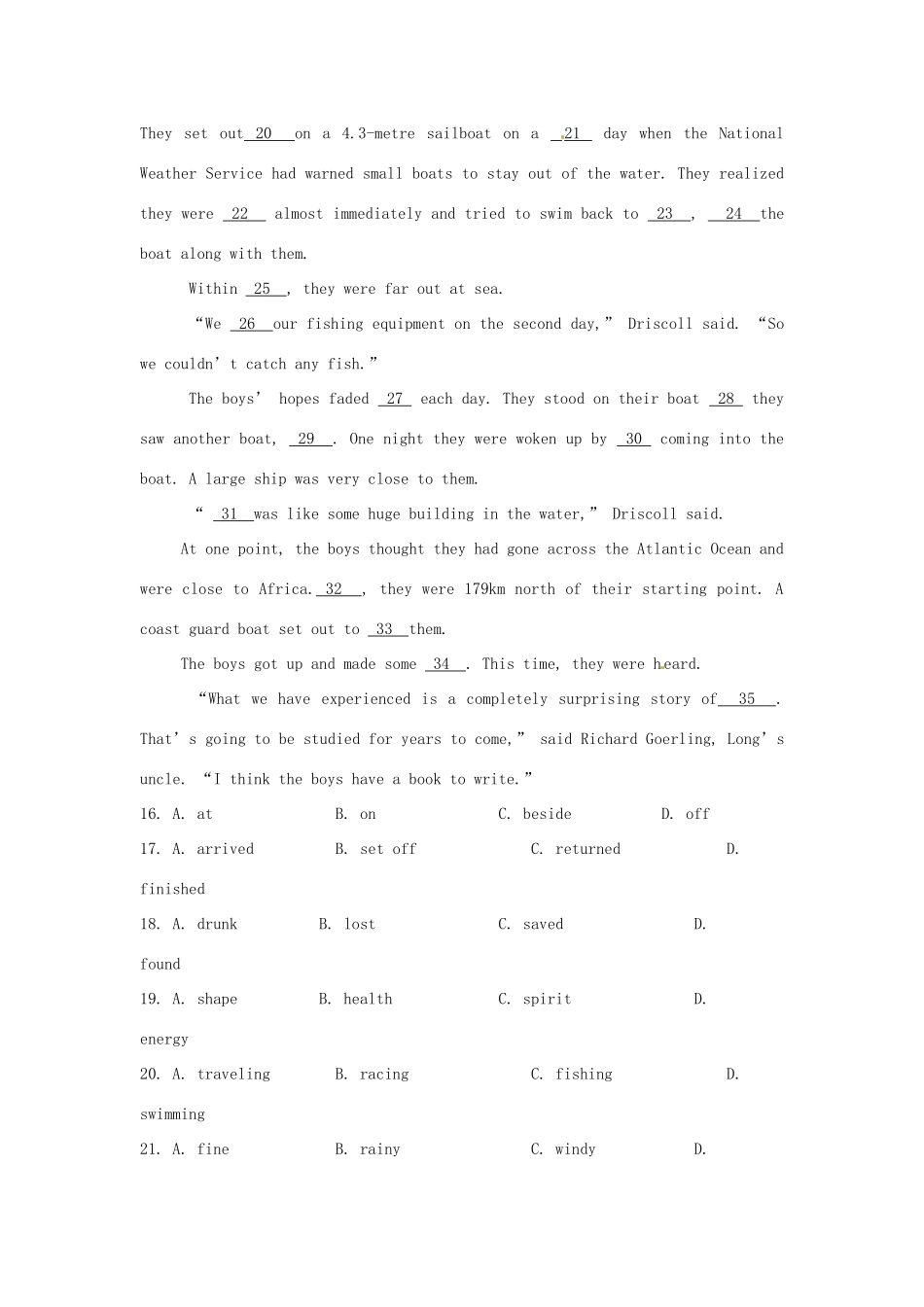吉林省延边二中高三英语上学期午后训练试卷(1)试卷_第3页