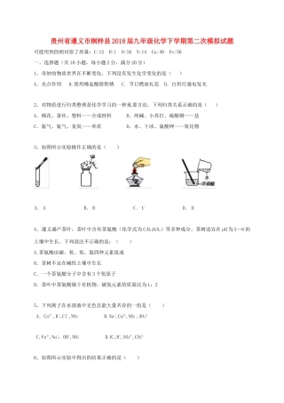 九年级化学下学期第二次模拟试卷 新人教版试卷