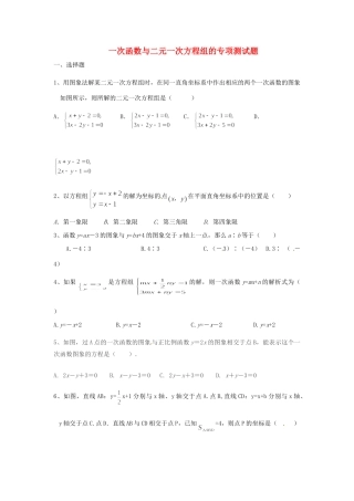 九年级数学(一次函数与二元一次方程组)专项测试卷 新人教版试卷