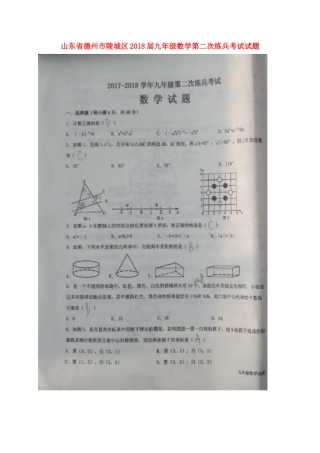 山东省德州市陵城区九年级数学第二次练兵考试试卷试卷
