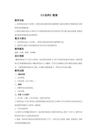 《小巫师》教案
