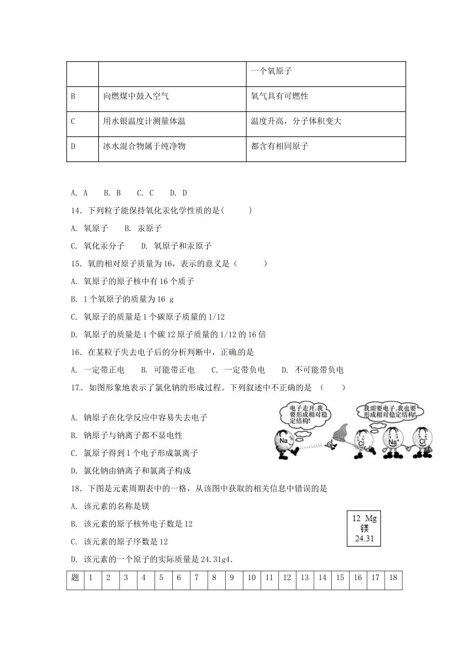 山东省临沂市费县九年级化学上学期第一次月考试卷 新人教版试卷_第3页