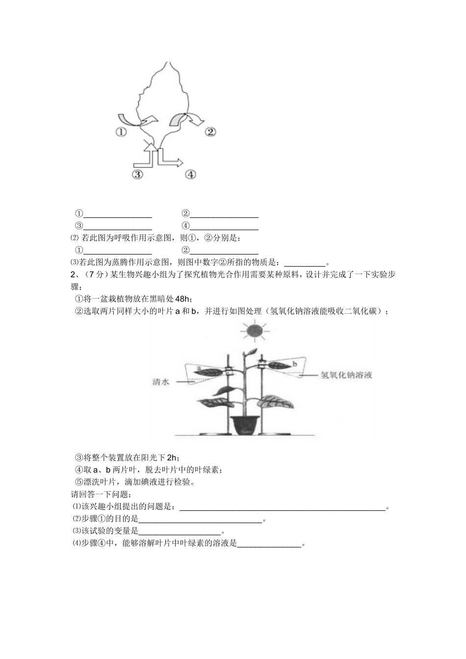 九年级第一次月考_第2页