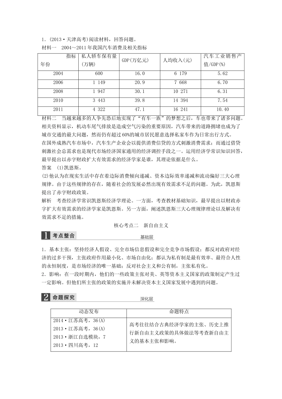 （江苏专用）高考政治大一轮复习 专题三 西方国家现代市场经济的兴起与主要模式考点整合 新人教版选修2-新人教版高三选修2政治试题_第3页