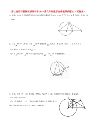 九年级数学竞赛模拟试卷13试卷