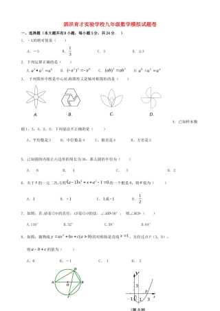 九年级数学下学期模拟题 苏科版试卷