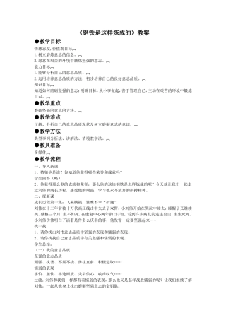 《钢铁是这样炼成的》教案4